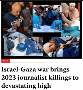CPJ: Israel-Gaza war brings 2023 journalist killings to devastating high