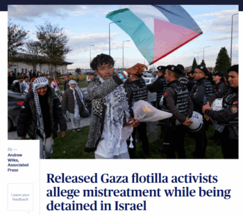PBS: Released Gaza flotilla activists allege mistreatment while being detained in Israel