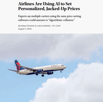 Truthout: Airlines Are Using AI to Set Personalized, Jacked-Up Prices