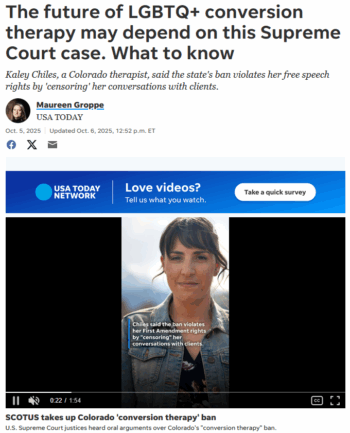 USA Today: The future of LGBTQ+ conversion therapy may depend on this Supreme Court case. What to know