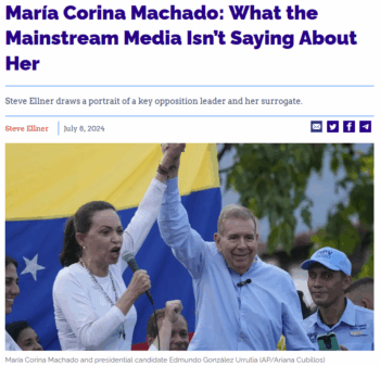 Venezuelanalysis: María Corina Machado: What the Mainstream Media Isn’t Saying About Her