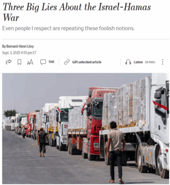 WSJ: Three Big Lies About the Israel-Hamas War