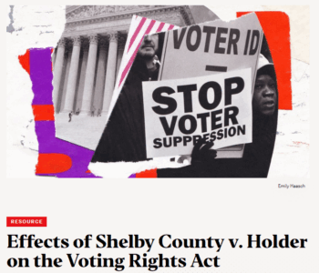Brennan Center: Effects of Shelby County v. Holder on the Voting Rights Act