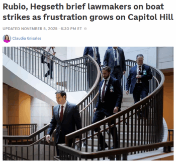 NPR: Rubio, Hegseth brief lawmakers on boat strikes as frustration grows on Capitol Hill