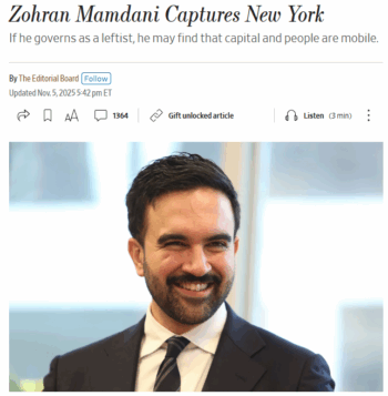 WSJ: Zohran Mamdani Captures New York