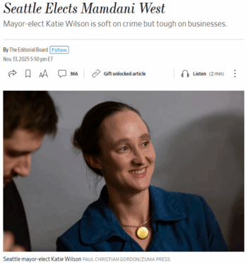 Wall Street Journal: Seattle Elects Mamdani West