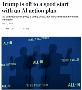 WaPo: Trump is off to a good start with an AI action plan