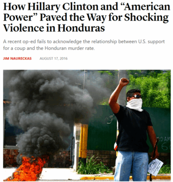 ITT: How Hillary Clinton and “American Power” Paved the Way for Shocking Violence in Honduras