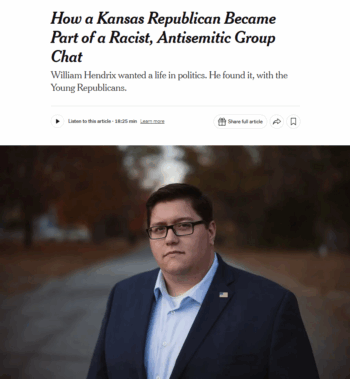 NYT: How a Kansas Republican Became Part of a Racist, Antisemitic Group Chat