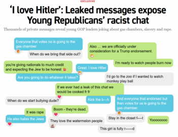 Politico: ‘I love Hitler’: Leaked messages expose Young Republicans’ racist chat