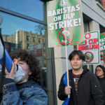 Truthout depiction of Starbucks strikers in New York City, (Photo: ANGELA WEISS)