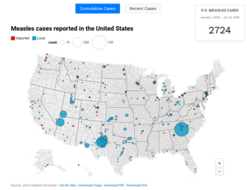US Measles Tracker: Measles cases reported in the United States
