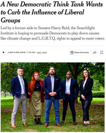 NYT: A New Democratic Think Tank Wants to Curb the Influence of Liberal Groups