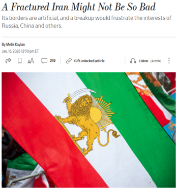 WSJ: A Fractured Iran Might Not Be So Bad