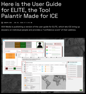 404: Here is the User Guide for ELITE, the Tool Palantir Made for ICE