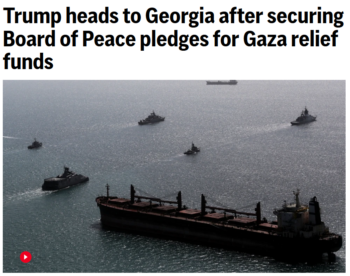 AP: Trump heads to Georgia after securing Board of Peace pledges for Gaza relief funds