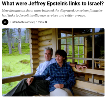 Al Jazeera: What were Jeffrey Epstein’s links to Israel?