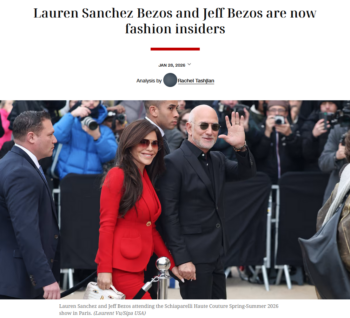 CNN: Lauren Sanchez Bezos and Jeff Bezos are now fashion insiders