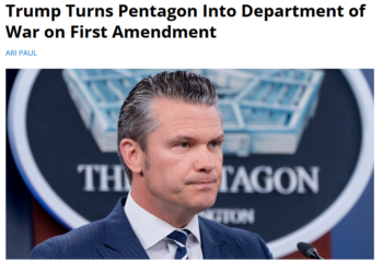 FAIR: Trump Turns Pentagon Into Department of War on First Amendment