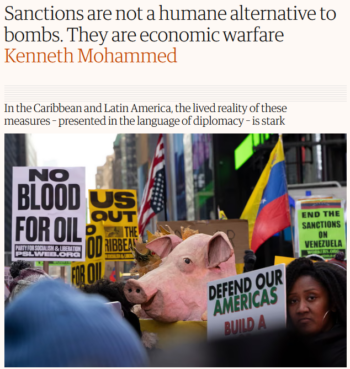 Guardian: Sanctions are not a humane alternative to bombs. They are economic warfare