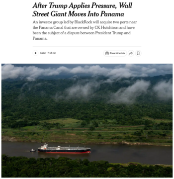 NYT: After Trump Applies Pressure, Wall Street Giant Moves Into Panama