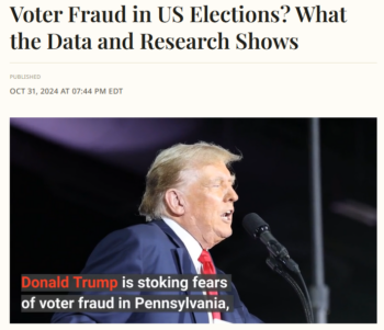Newsweek: Voter Fraud in US Elections? What the Data and Research Shows