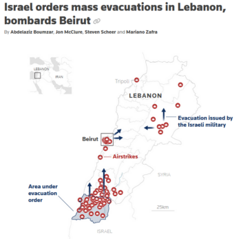 Reuters: Israel orders mass evacuations in Lebanon, bombards Beirut