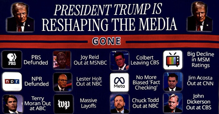 President Trump Is Reshaping the Media: Graphic posted on Truth Social by Trump