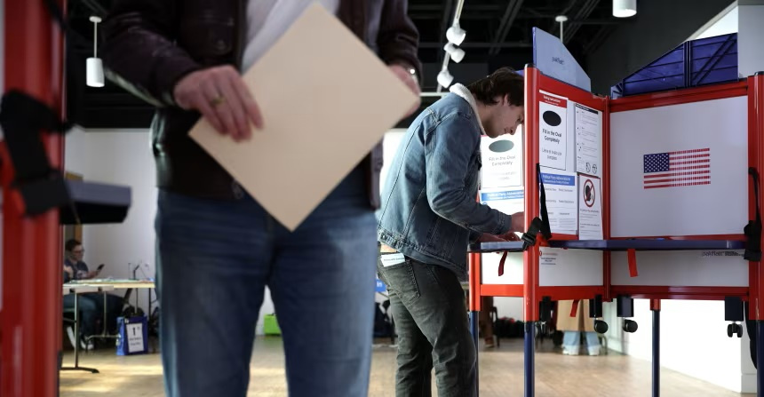 CNN depiction of people voting at a polling place