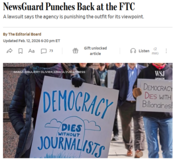 WSJ: NewsGuard Punches Back at the FTC