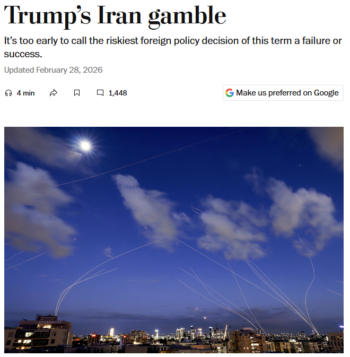 WaPo: Trump's Iran Gamble