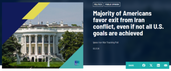 Ipsos: Majority of Americans favor exit from Iran conflict, even if not all U.S. goals are achieved