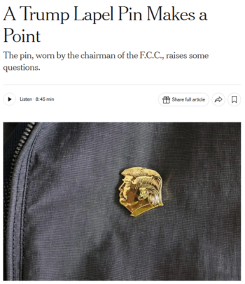 NYT: A Trump Lapel Pin Makes a Point