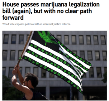 Politico: House passes marijuana legalization bill (again), but with no clear path forward