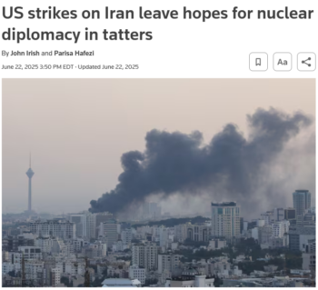 Reuters: US strikes on Iran leave hopes for nuclear diplomacy in tatters