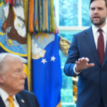 New York Times depiction of Donald Trump and JD Vance in the Oval Office.