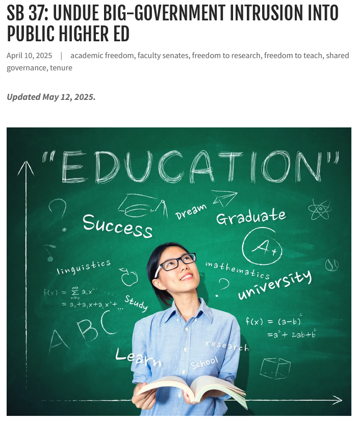 AAUP: SB 37: Undue Big-Government Intrusion into Public Higher Ed