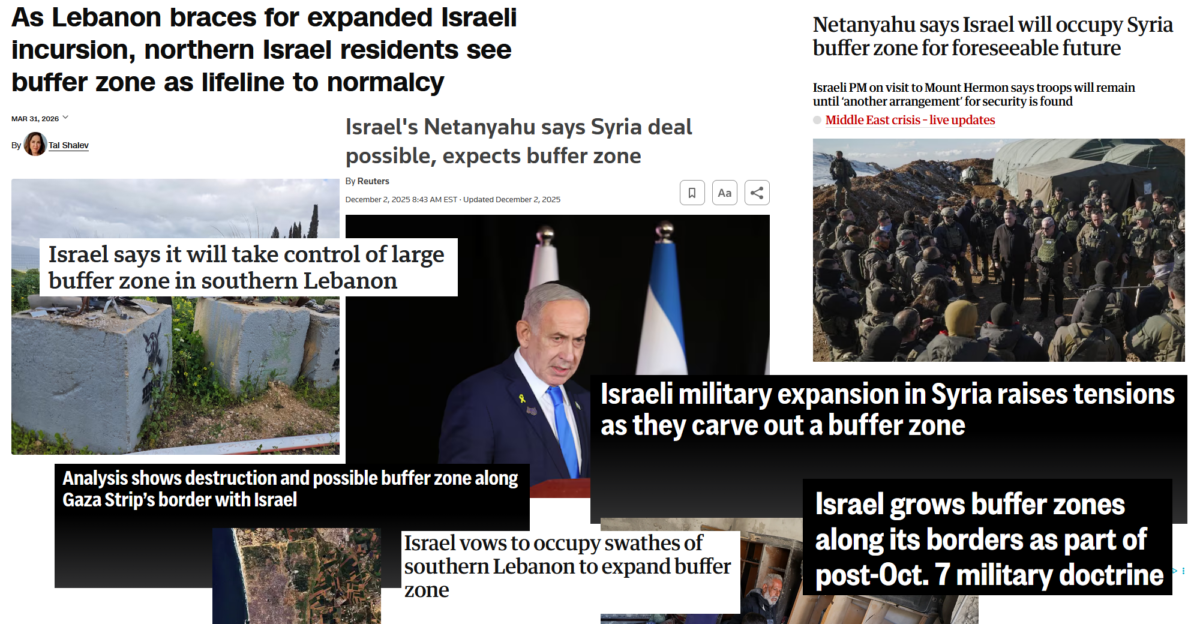 ‘Buffer Zone’ Is Media’s Euphemism for Israeli Occupation