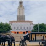 Horse and carriage at funeral for academic freedom at University of Texas/Austin
