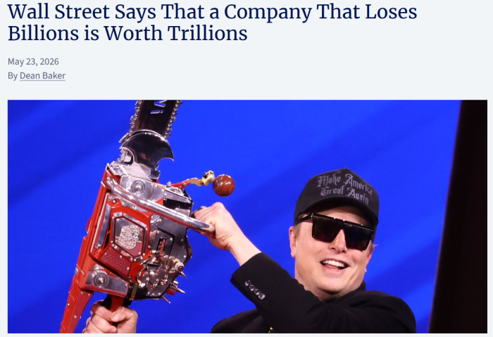CEPR: Wall Street Says That a Company That Loses Billions is Worth Trillions