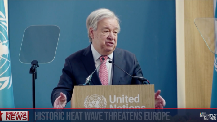 NBC image of UN Secretary General Antonio Guterres 