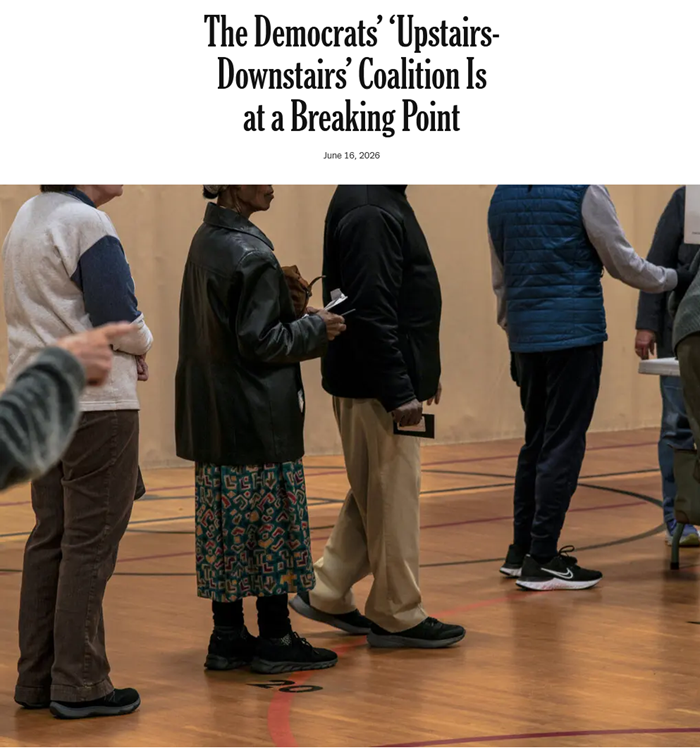 NYT: The Democrats’ ‘Upstairs-Downstairs’ Coalition Is at a Breaking Point