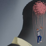 New Republic illustration depicting Long Covid as a psychological delusion.