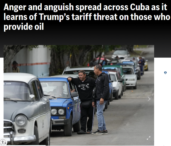 AP: Anger and anguish spread across Cuba as it learns of Trump’s tariff threat on those who provide oil