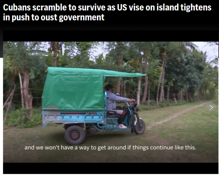 AP: Cubans scramble to survive as US vise on island tightens in push to oust government