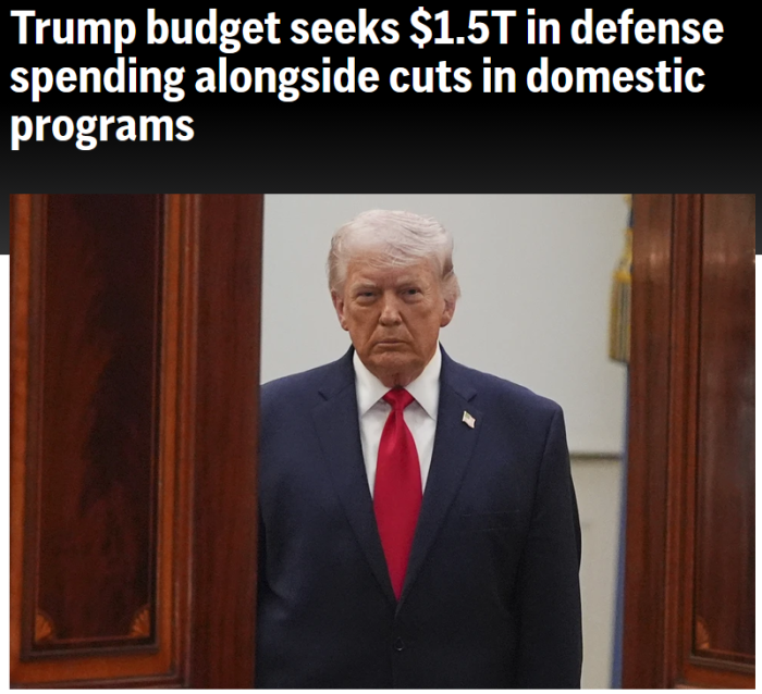 AP: Trump budget seeks $1.5T in defense spending alongside cuts in domestic programs