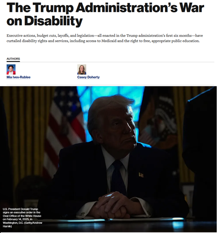 American Progress: The Trump Administration’s War on Disability