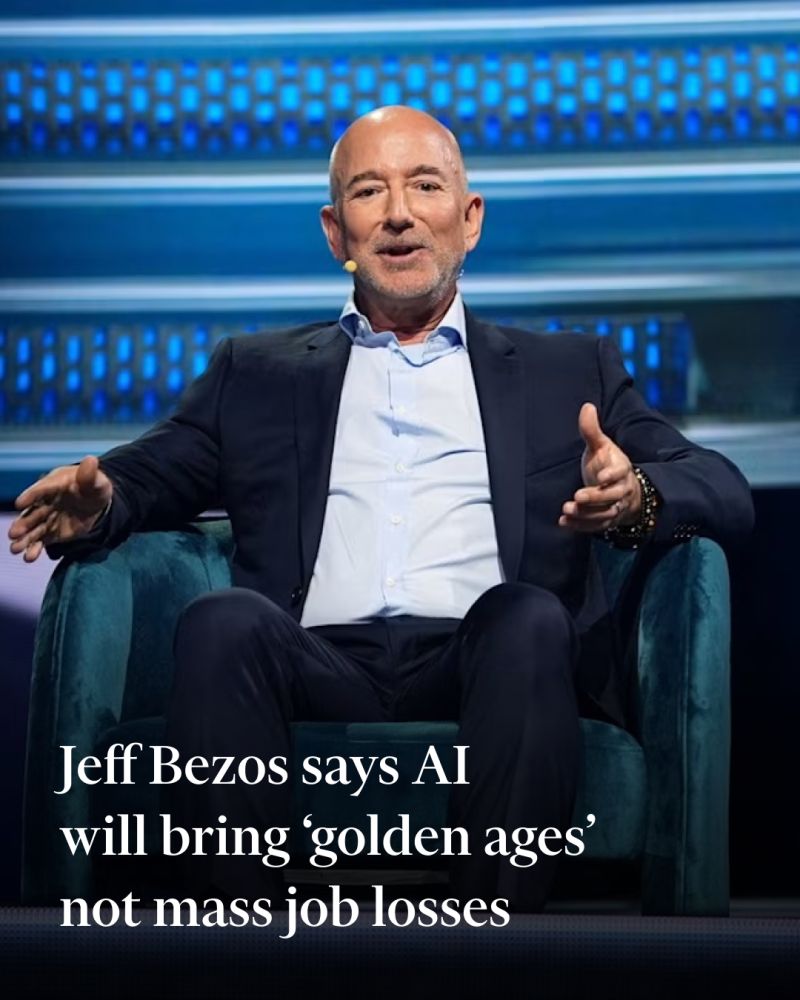 Financial Times: Jeff Bezos Says AI Will Bring 'Golden Ages,' Not Mass Job Losses