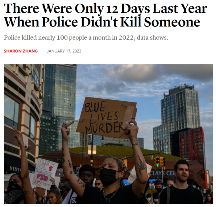 ITT: There Were Only 12 Days Last Year When Police Didn't Kill Someone