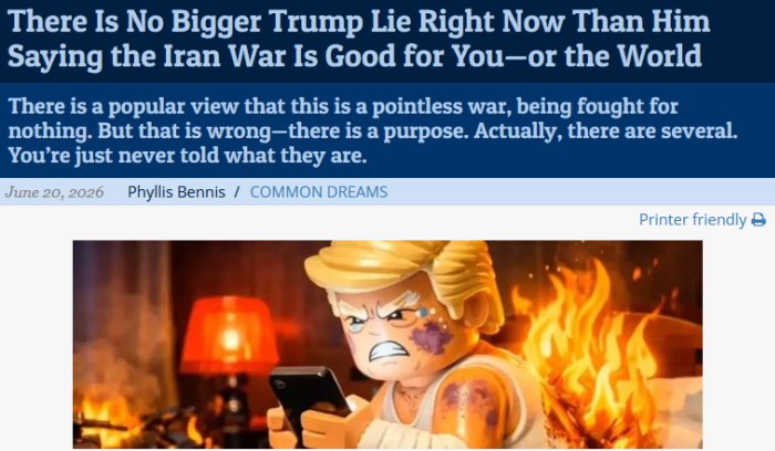 Portside: There Is No Bigger Trump Lie Right Now Than Him Saying the Iran War Is Good for You—or the World